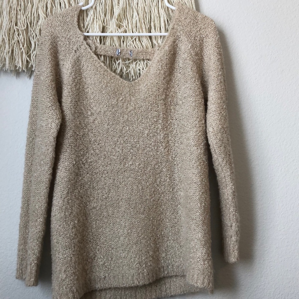 Open back oversized sweater